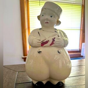 Vintage Antique American Bisque Sailor Dutch Boy  Cookie Jar Original Rare